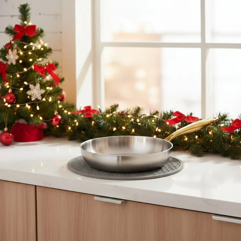 Stainless Steel Pans, Frying Pan for Induction Hob, Uncoated 316 Stainless Steel Cookware with 7 Layer Design, 22-30 cm