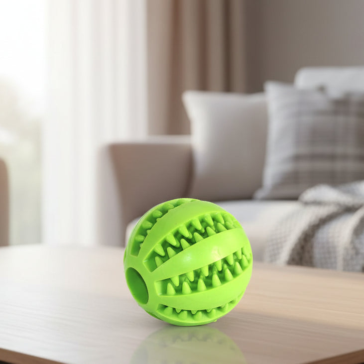 Interactive Dog Ball, Treat Dispensing Dog Toys, Rubber Dog Chew Toy with Dental Ribs, Treat Ball for Dogs in 3 Sizes