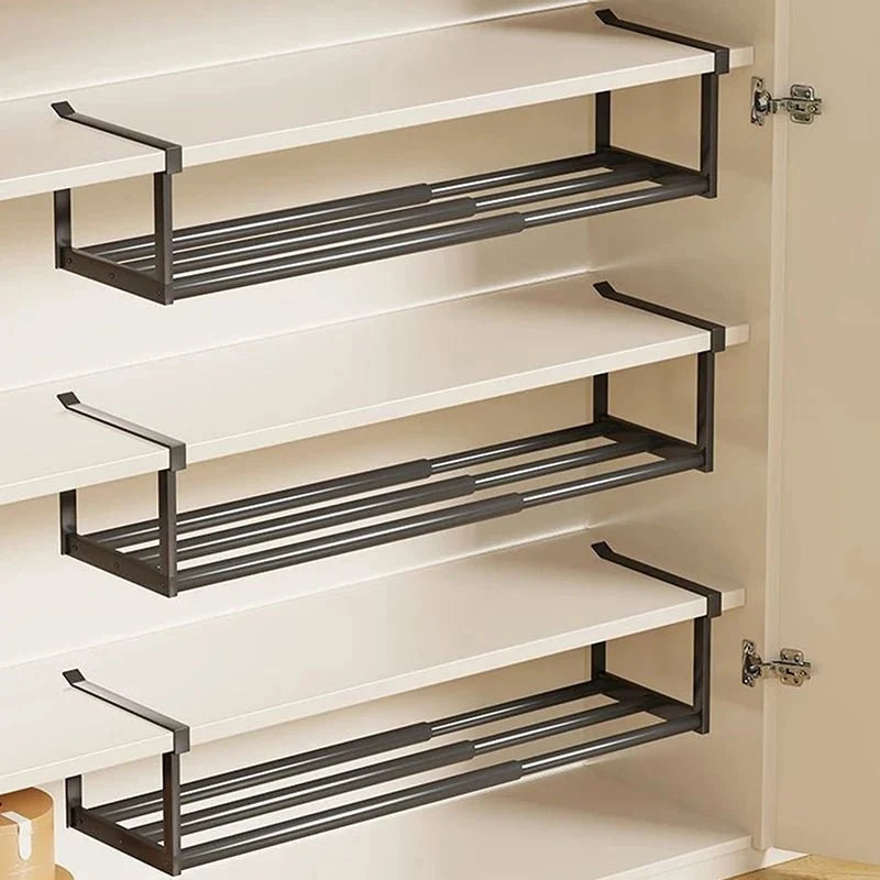 Extendable Shoe Shelf for Shoe Storage, Adjustable Shoe Rack, Wardrobe Organiser and Cupboard Shelf, 40-65 cm_00