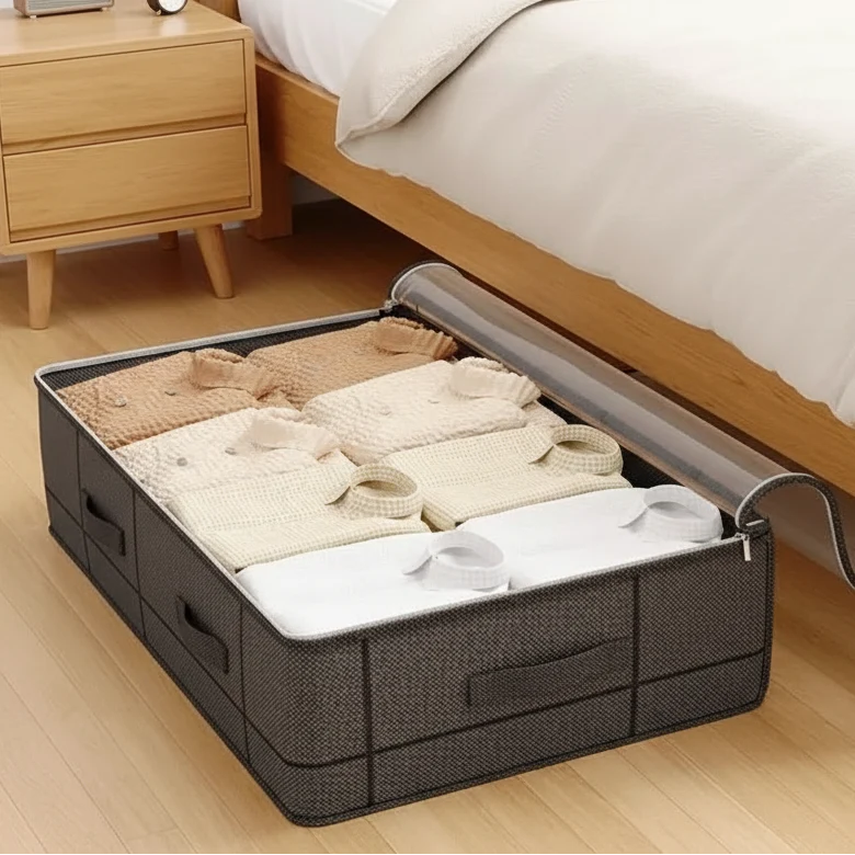 Foldable Storage Boxes, Clear Clothes Storage Boxes, Toy Storage Box in Transparent Fabric for Home and Office