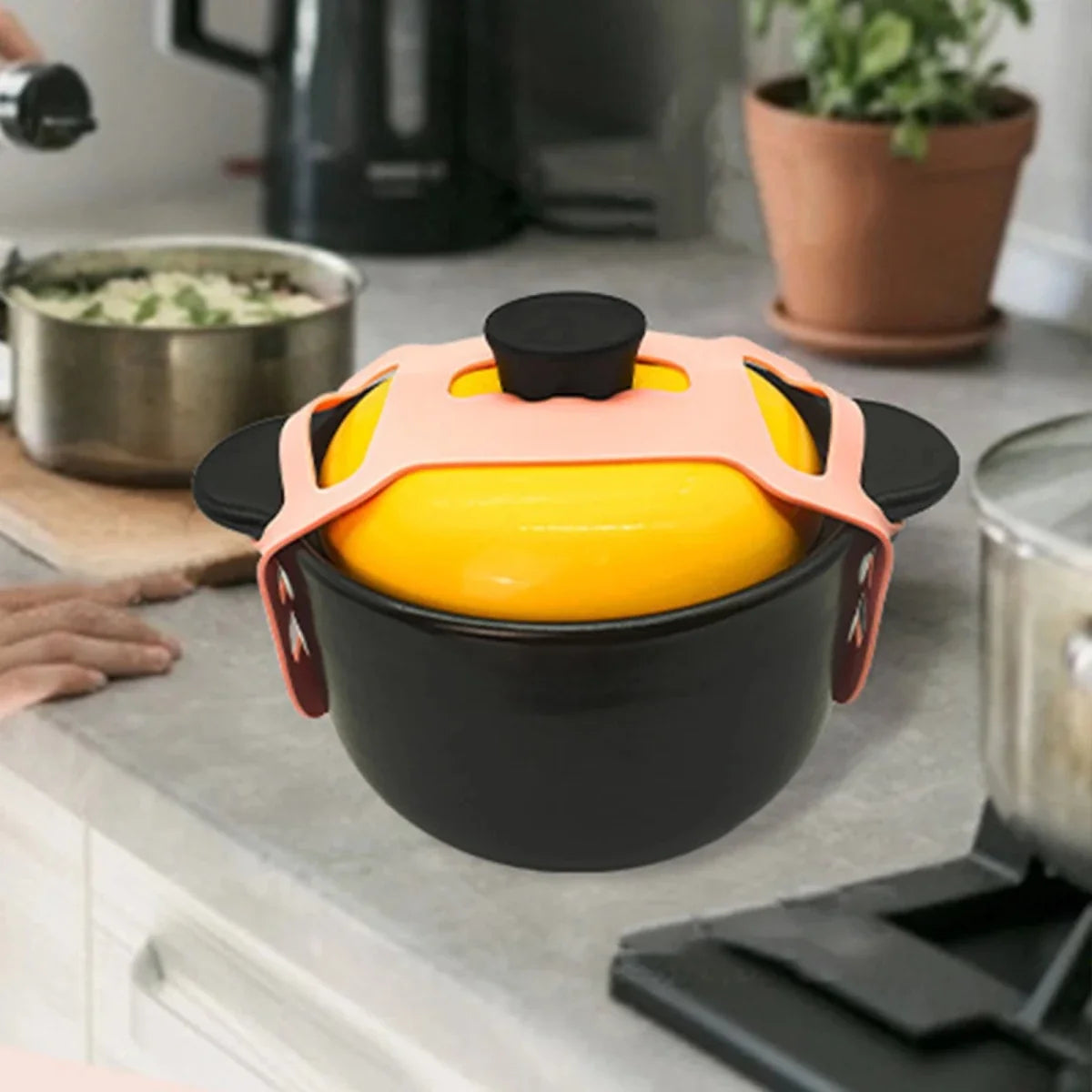 Silicone Pot Lid Holder, Non Slip Silicone Kitchen Accessories for Stove