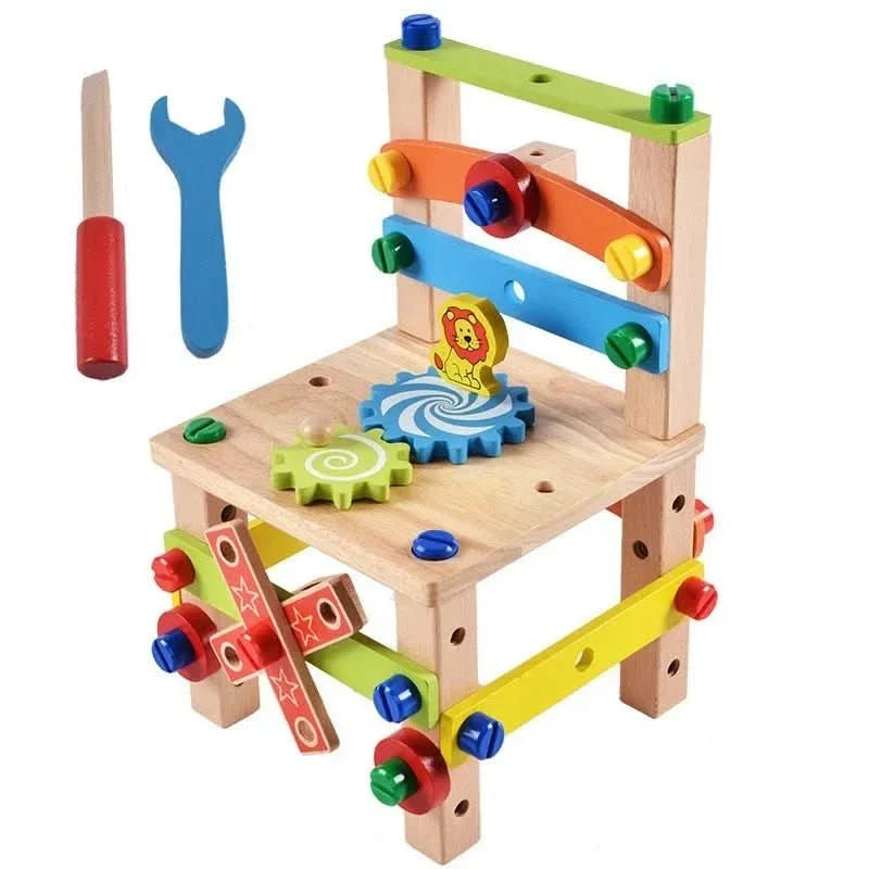 Kids Wooden Tool Kit, Montessori Toys with Toy Tools, Wooden Toys for Role Play, Builder Toys for Creative Play_10