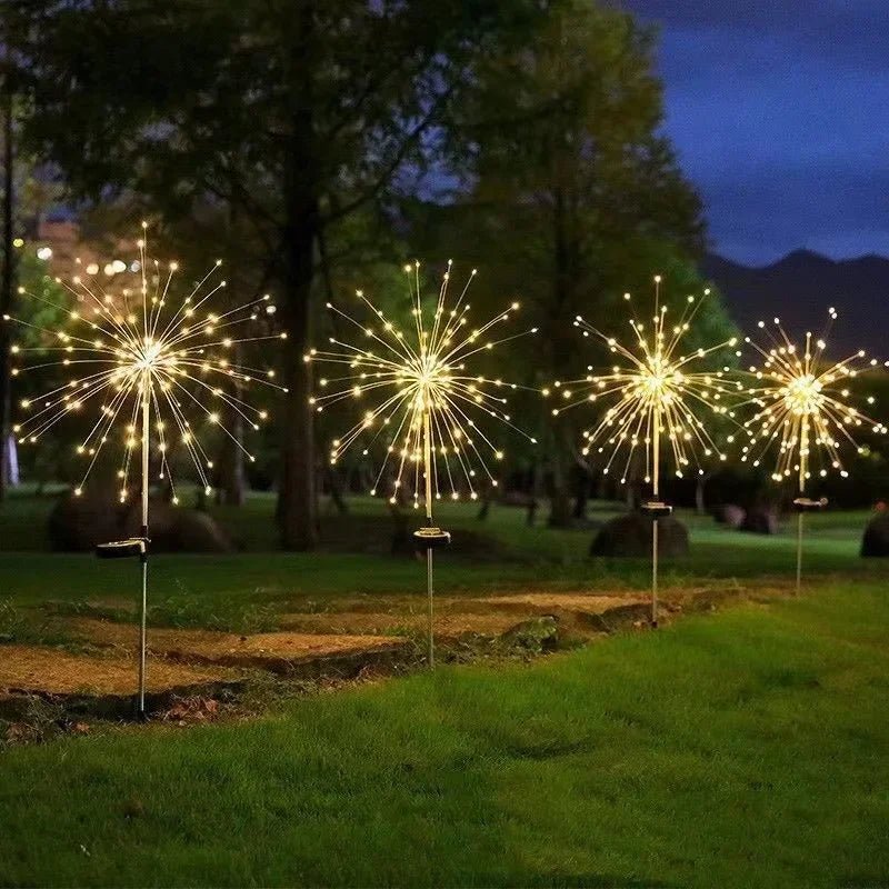 Waterproof Solar Garden Lights, Outdoor Solar Lamp with Firework Effect