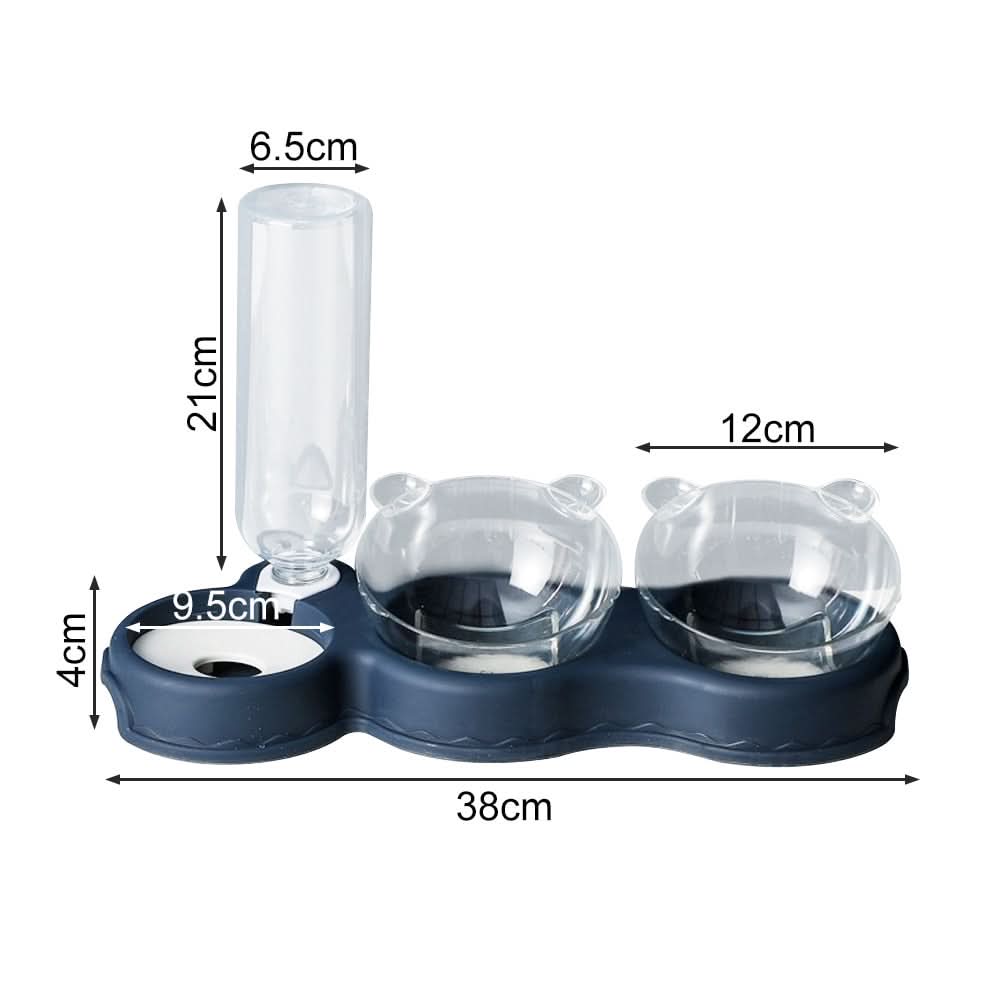 Cat Feeding Station 3 in 1 with Raised Dog Bowl, Cat Water Dispenser, Dog Food and Water Bowl, Raised Cat Bowls_03