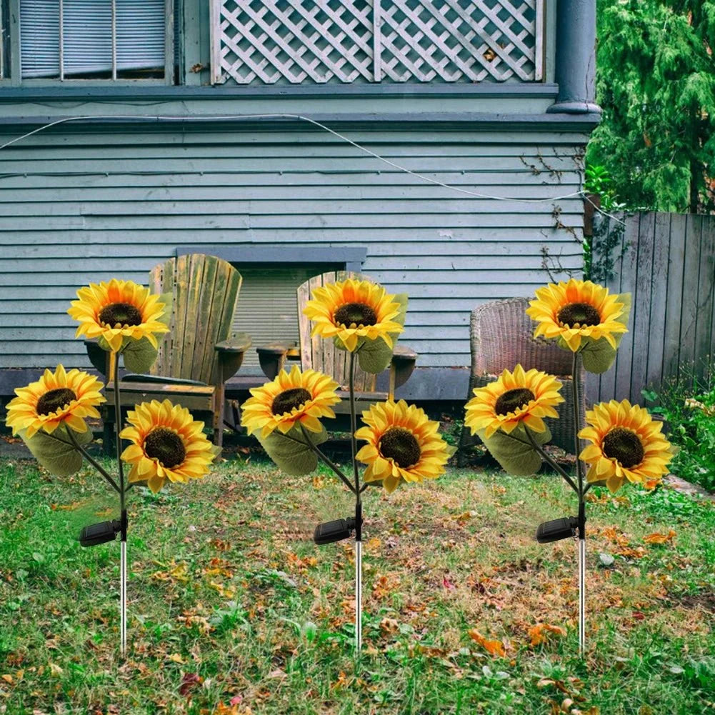 Solar Garden Lights, Waterproof Sunflower Solar Light with Light Sensor, Outdoor Solar Lamp, Garden Decoration Light_05