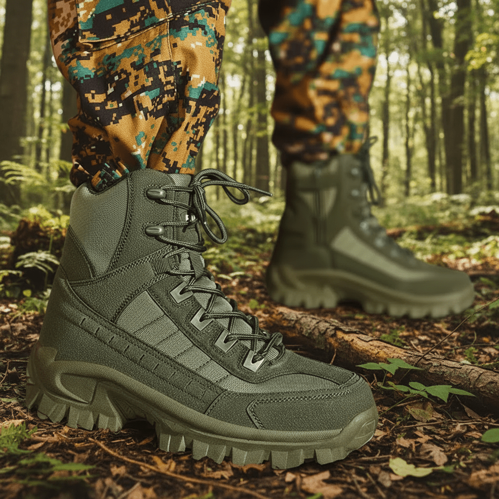 Mens Waterproof Hiking Shoes, Tactical Walking Shoes with Suede Upper and Non Slip Sole – image 10