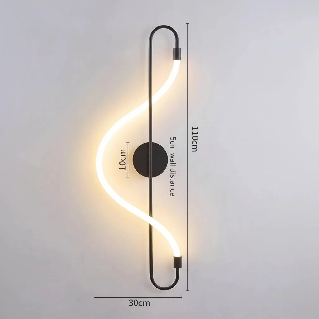 LED Wall Light Gold, Modern Wall Light for Living Room, Aluminium Wall Lighting for Bedroom and Hallway, 110 cm_07