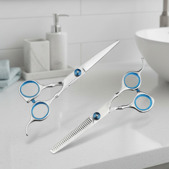 Hairdressing Scissors Set 10 Piece, Hair Cutting Scissors for Home Haircuts, Hairdressing Set for Adults and Children