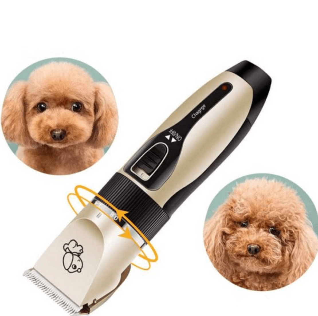 Dog Hair Trimmer with 4 Combs, Dog Grooming Clippers for All Coat Types