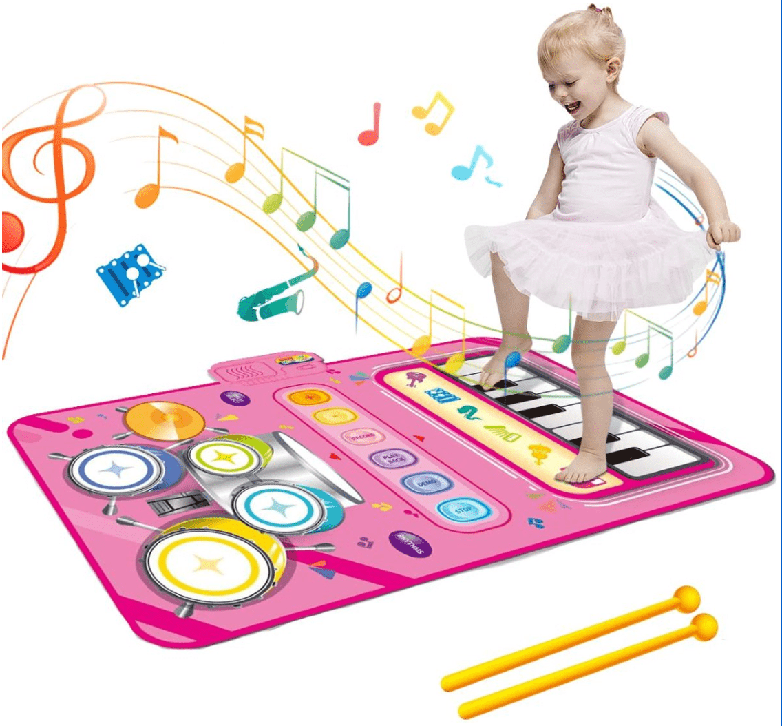 Kids Dance Mat with 5 Instruments, Musical Play Mat with Piano and Drums, Educational Toys from 3 Years_07