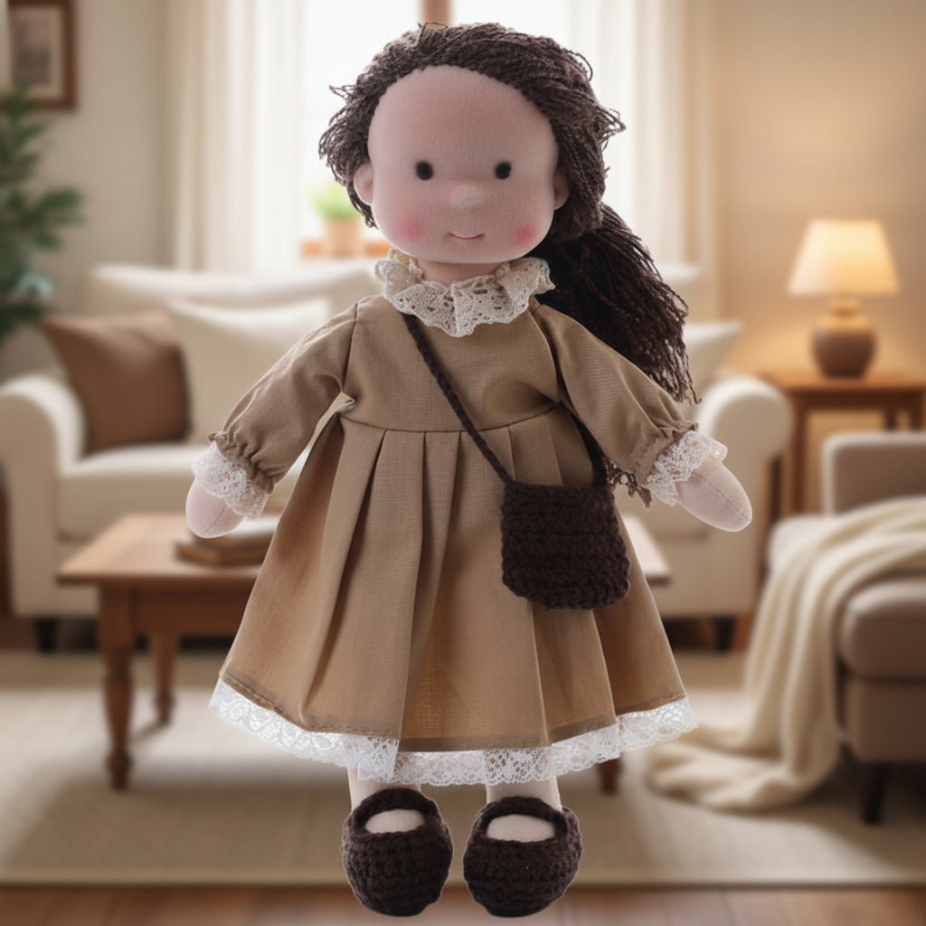 Waldorf Doll Handmade, Soft Doll with Cotton and Plush Body, Kids Toys for Creative Play, Soft Toy for Imaginative Play_39