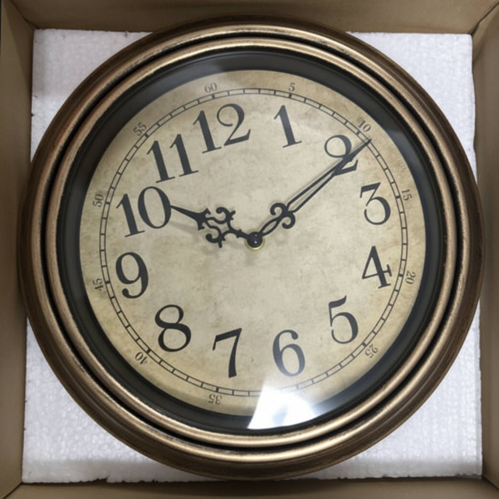 Silent Wall Clock, Modern Metal Wall Clock 30 cm with Glass Cover – image 4