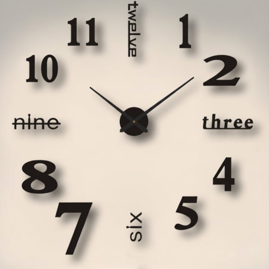 Large Wall Clocks, 3D Wall Clock Stickers with Silent Quartz Movement, Modern Wall Clock for Living Room 40 cm to 130 cm_04