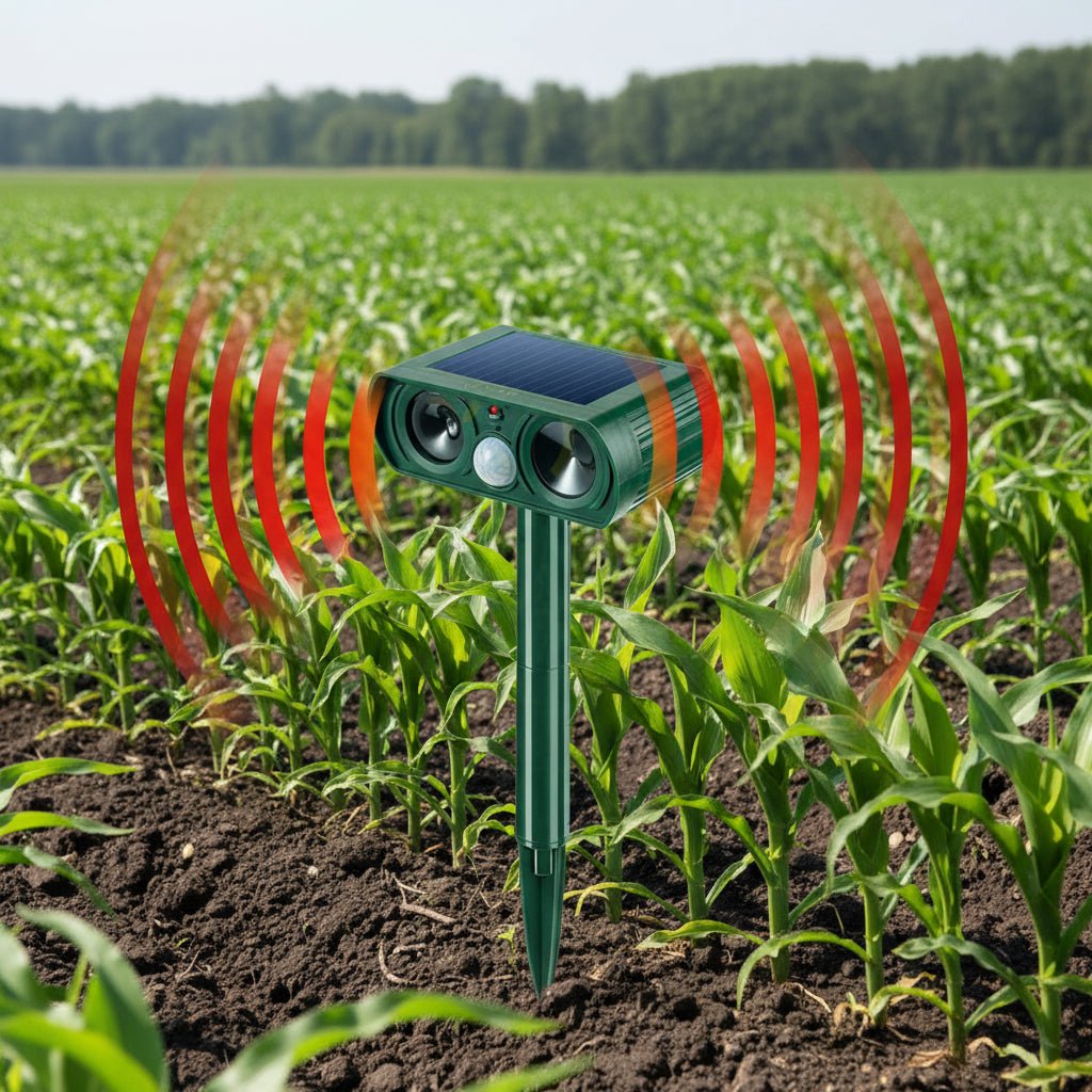 Ultrasonic Pest Repeller, Solar Animal Repeller with Motion Sensor, Garden Animal Deterrent for Flower Beds and Lawns