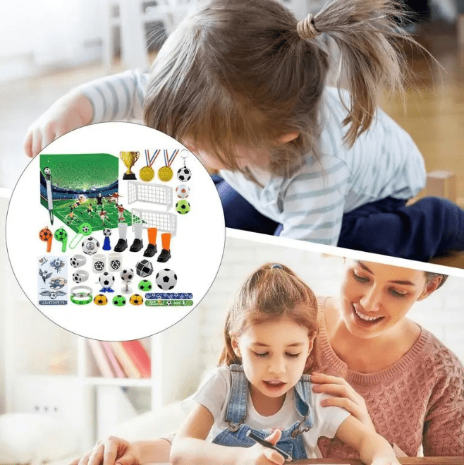 Football Advent Calendar, Kids Advent Calendar with 24 Surprises, Football Toys with DIY Stadium and Mini Figures_03