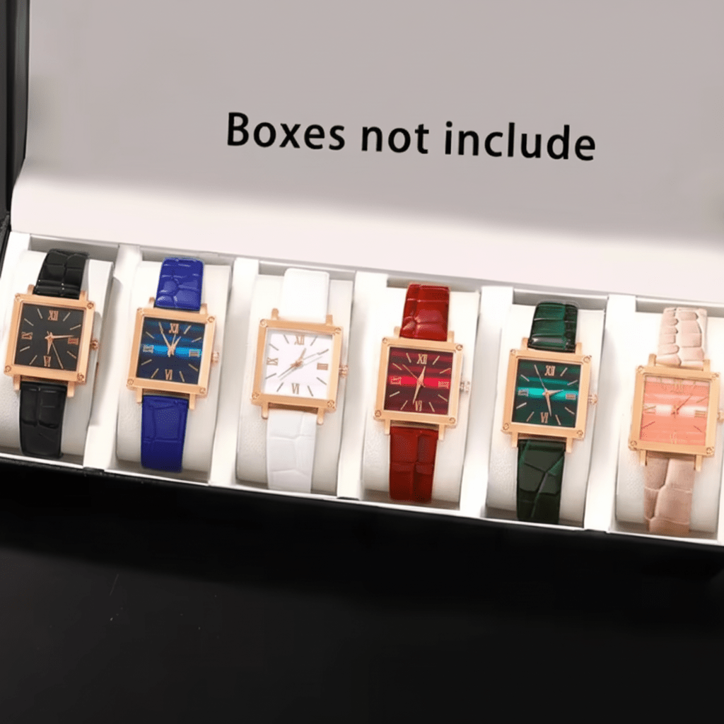 Quartz Watch with Bamboo Pattern Dial, Slim Analogue Watch with Vegan Leather Strap – image 13