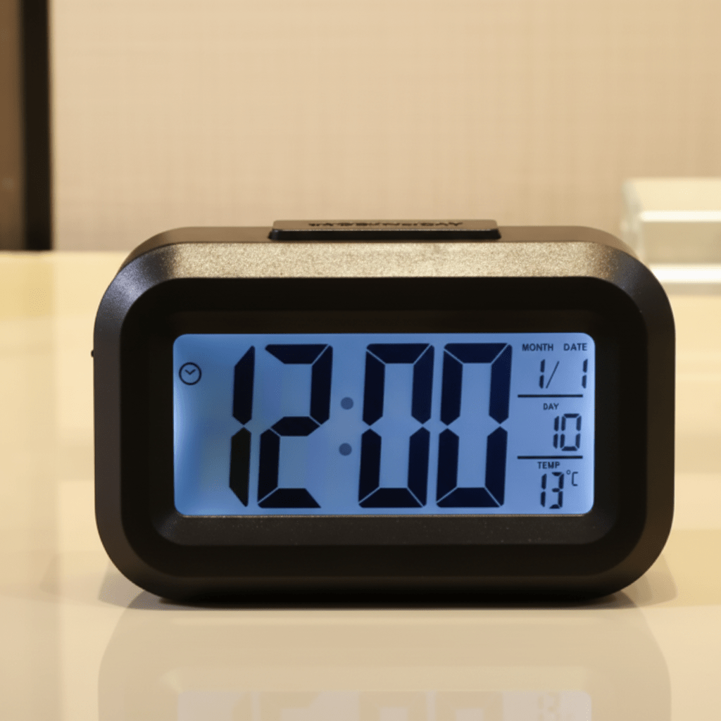 Small Digital Clock with Day and Date, Bedside Clock with Temperature and Snooze – image 7