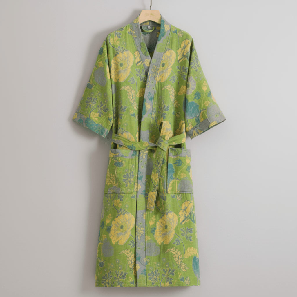 Lightweight Dressing Gown, Summer Dressing Gown in Organic Cotton, Kimono Dressing Gown, Kimono Robe for Home and Spa_10