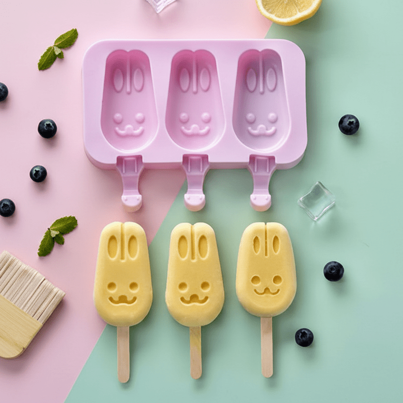 Silicone Ice Lolly Moulds with Handles, Ice Lolly Maker for Homemade Ice Lollies