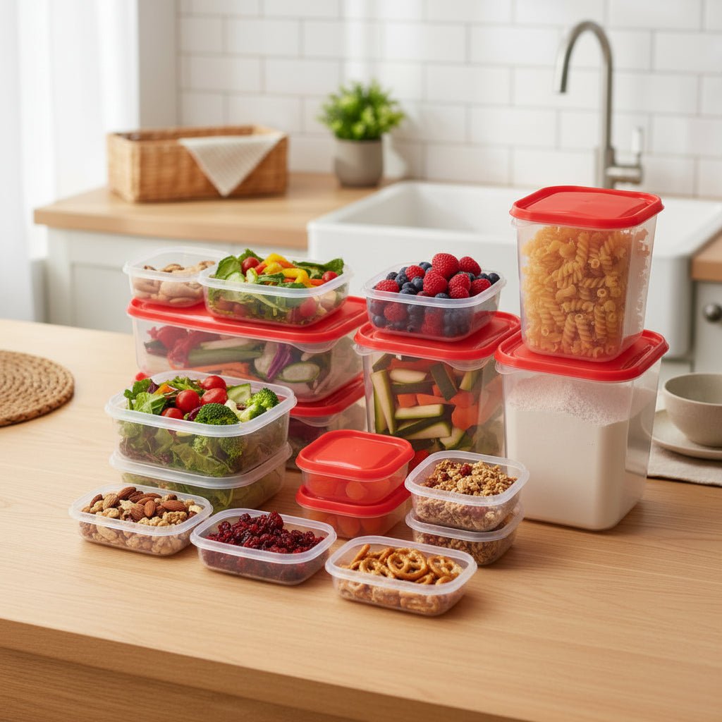 Food Storage Containers with Lids 17 Piece, Airtight Meal Prep Containers, Stackable Kitchen Storage, Tupperware_00