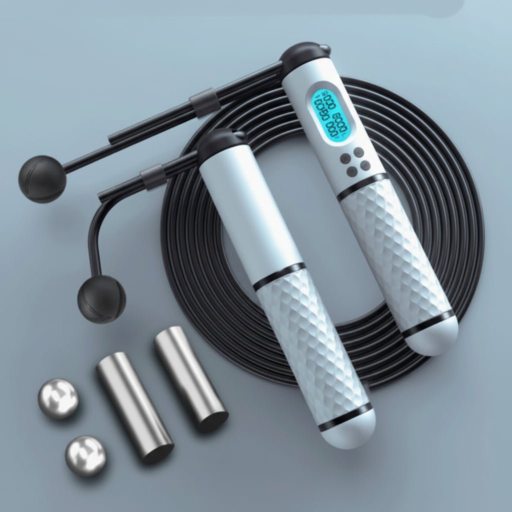 Digital Skipping Rope with Counter, Jump Rope with Calorie Display and Goal Reminder, Adjustable Skipping Rope