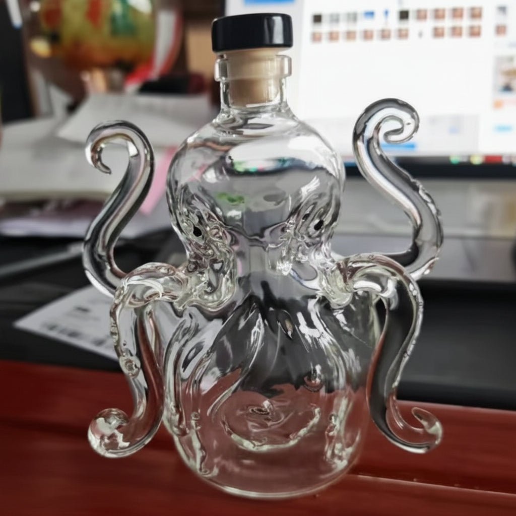 Crystal Wine Decanter with Nautical Design, Red Wine Carafe 320 ml, Crystal Glassware and Bar Accessories for Home Bar_00