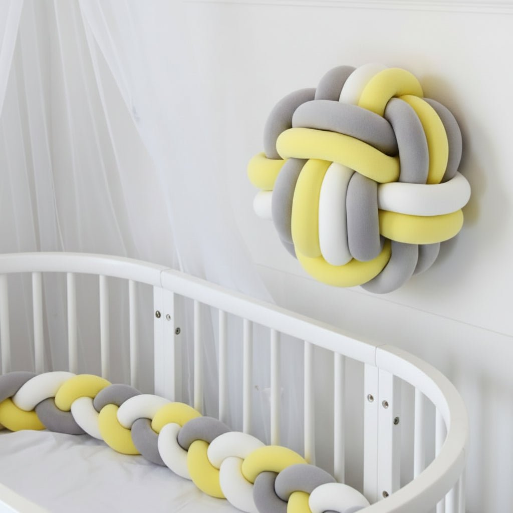 Braided Cot Bumper, Cotton Woven Crib Bumper in 1 to 4 m Lengths, Nursery Decor in Solid Colours_41