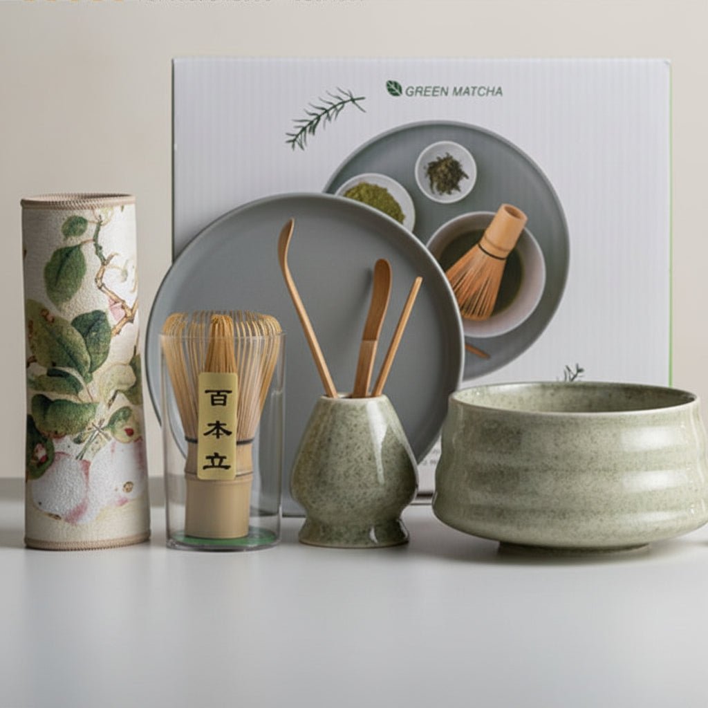 Matcha Set 8 Piece, Matcha Whisk and Bowl Set with Cherry Blossom Design, Japanese Tea Set for Tea Ceremony_09