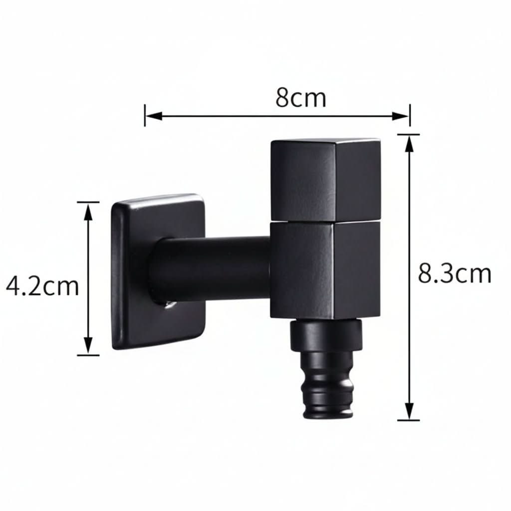 Outside Tap Wall Mounted, Brass Garden Tap in Matte Black, Outdoor Tap for Washing Machine and Balcony_15