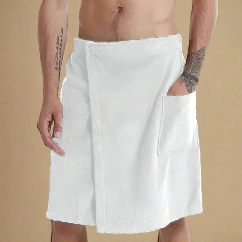 Bath Towel Wrap with Elastic Waistband and Pockets, Quick Dry Towel for Sauna and Swimming, Gym Towel in Coral Fleece_07