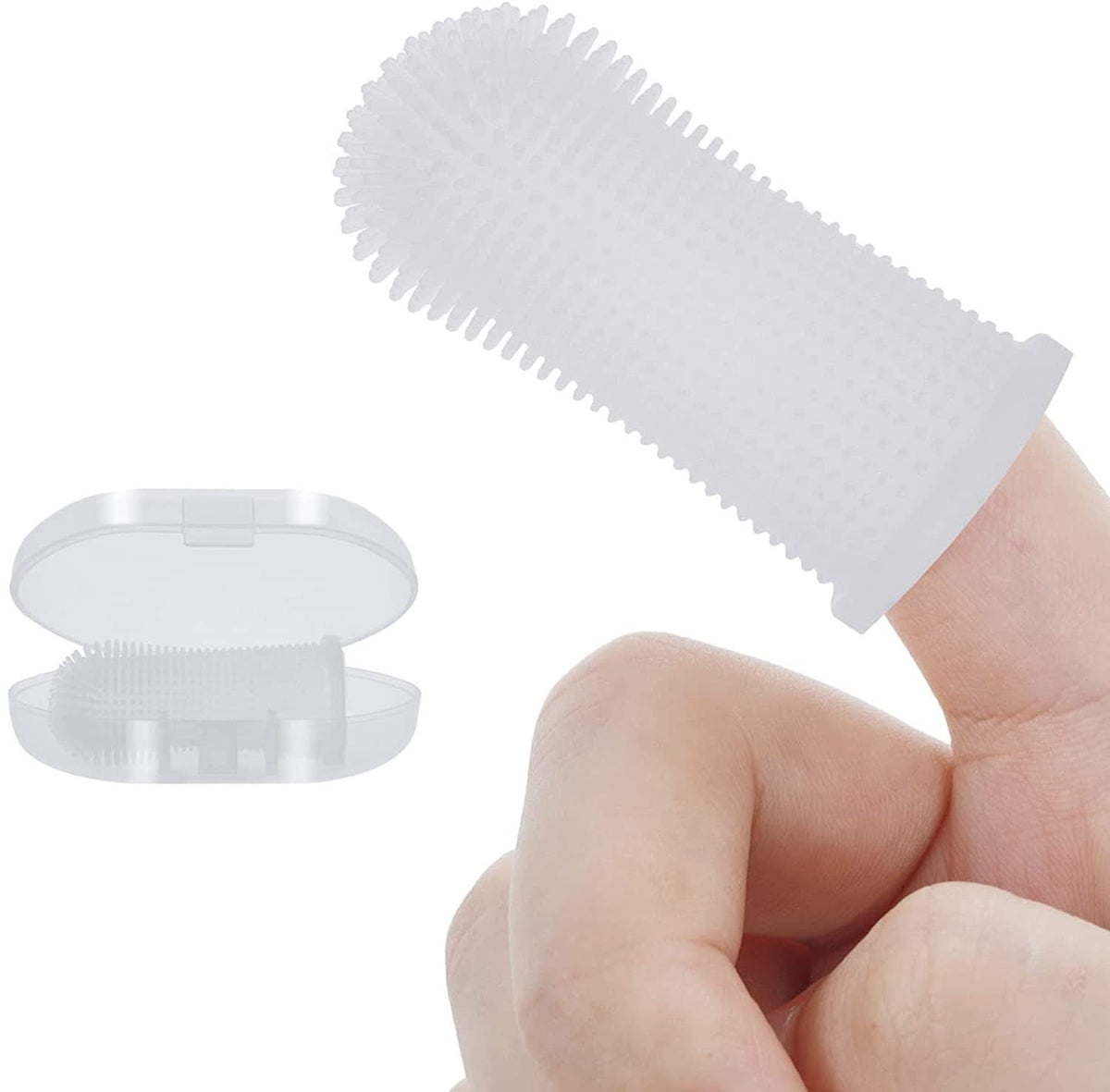 Dog Finger Toothbrush with 360 Degree Bristles, Silicone Dog Teeth Cleaner – image 7