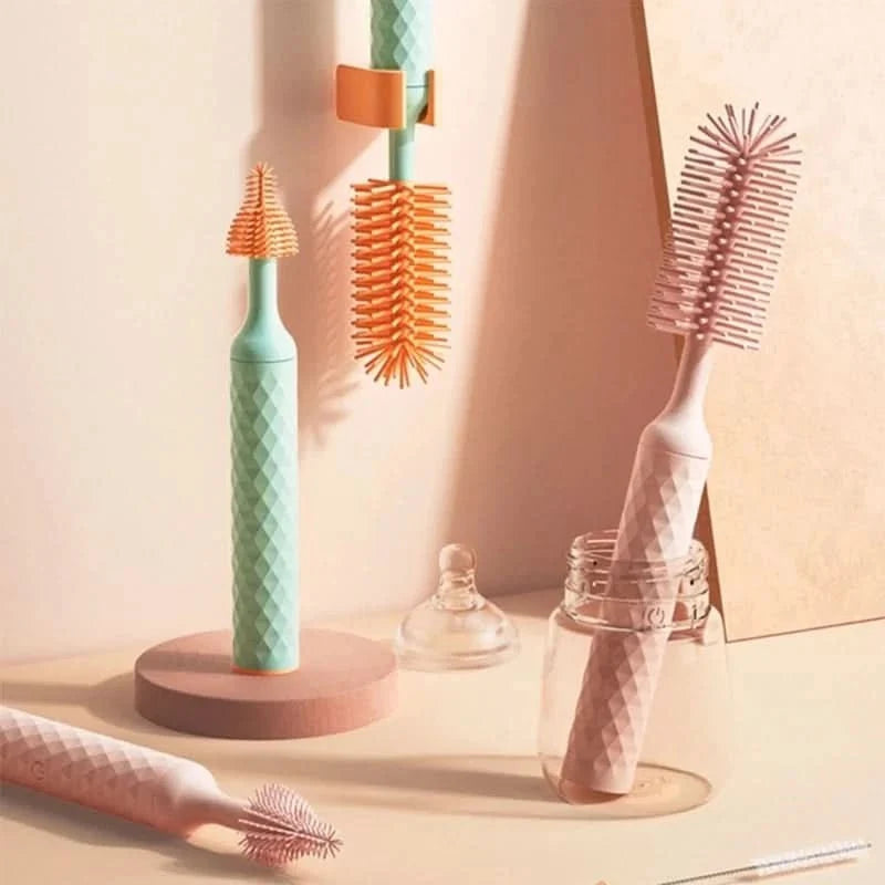 Electric Bottle Brushes, Rotating Bottle Cleaning Brush with Silicone Bristles, Electric Cleaning Brush for Baby Bottles_01