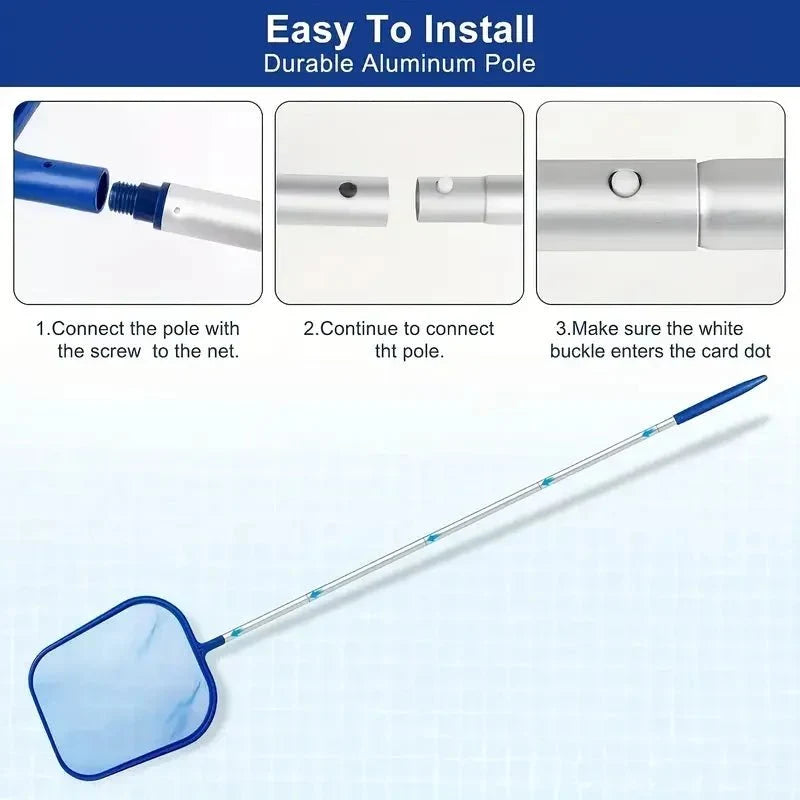 Swimming Pool Pole in Aluminium with Durable Cleaning Attachments – image 6