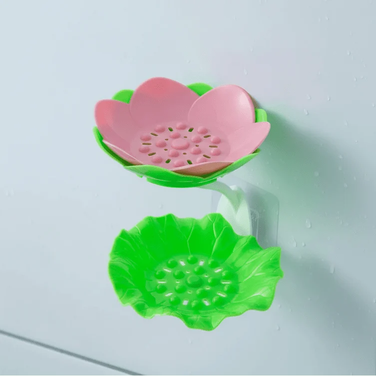 Soap Dish with Drain, Shower Soap Dish for Bathroom Storage, Lotus Soap Holder, Bathroom Accessories for Sink_02