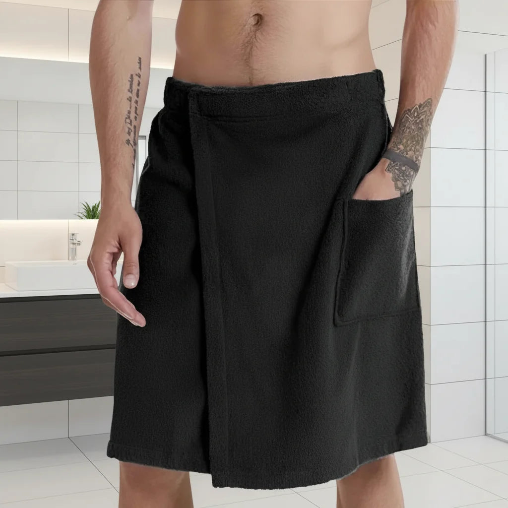 Bath Towel Wrap with Elastic Waistband and Pockets, Quick Dry Towel for Sauna and Swimming, Gym Towel in Coral Fleece_00