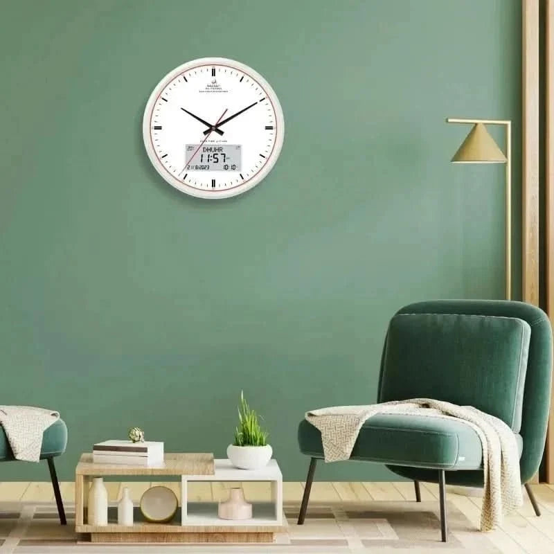 Digital Analogue Clock, Hijri Calendar Clock with Temperature Display