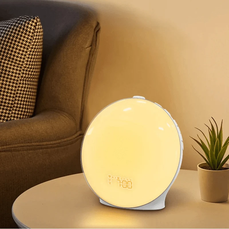Sunrise Alarm Clock with Nature Sounds, Wake Up Light Alarm Clock with Radio, Digital Clock with Sunrise Lamp