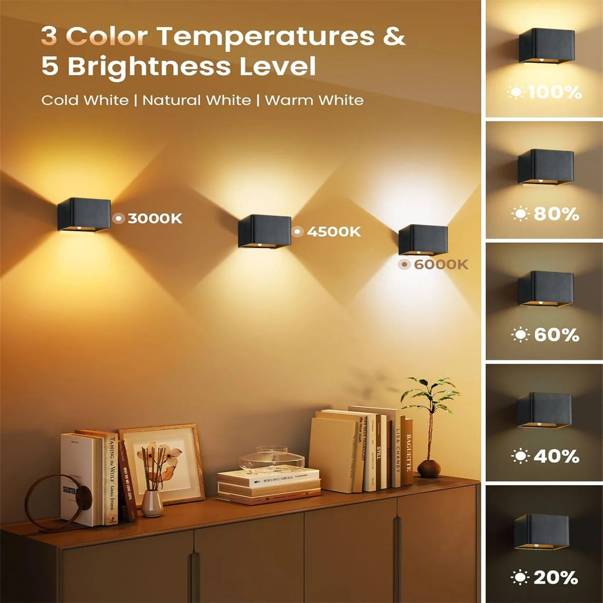 Rechargeable Wall Lights with Motion Sensor, Battery Operated Wall Light – image 8
