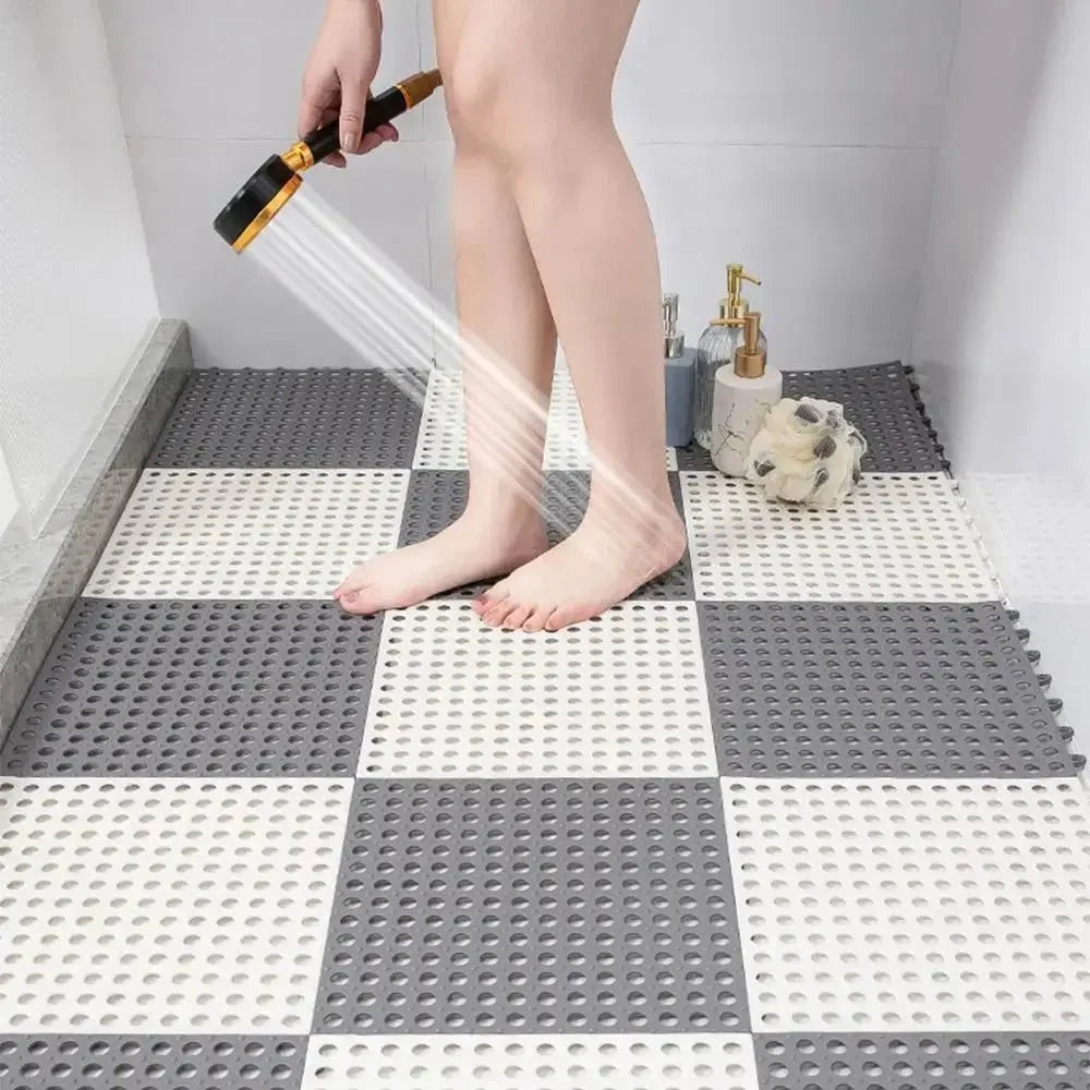 Non Slip Shower Mat Set of 4 or 8, Square Shower Mat with Suction Cups