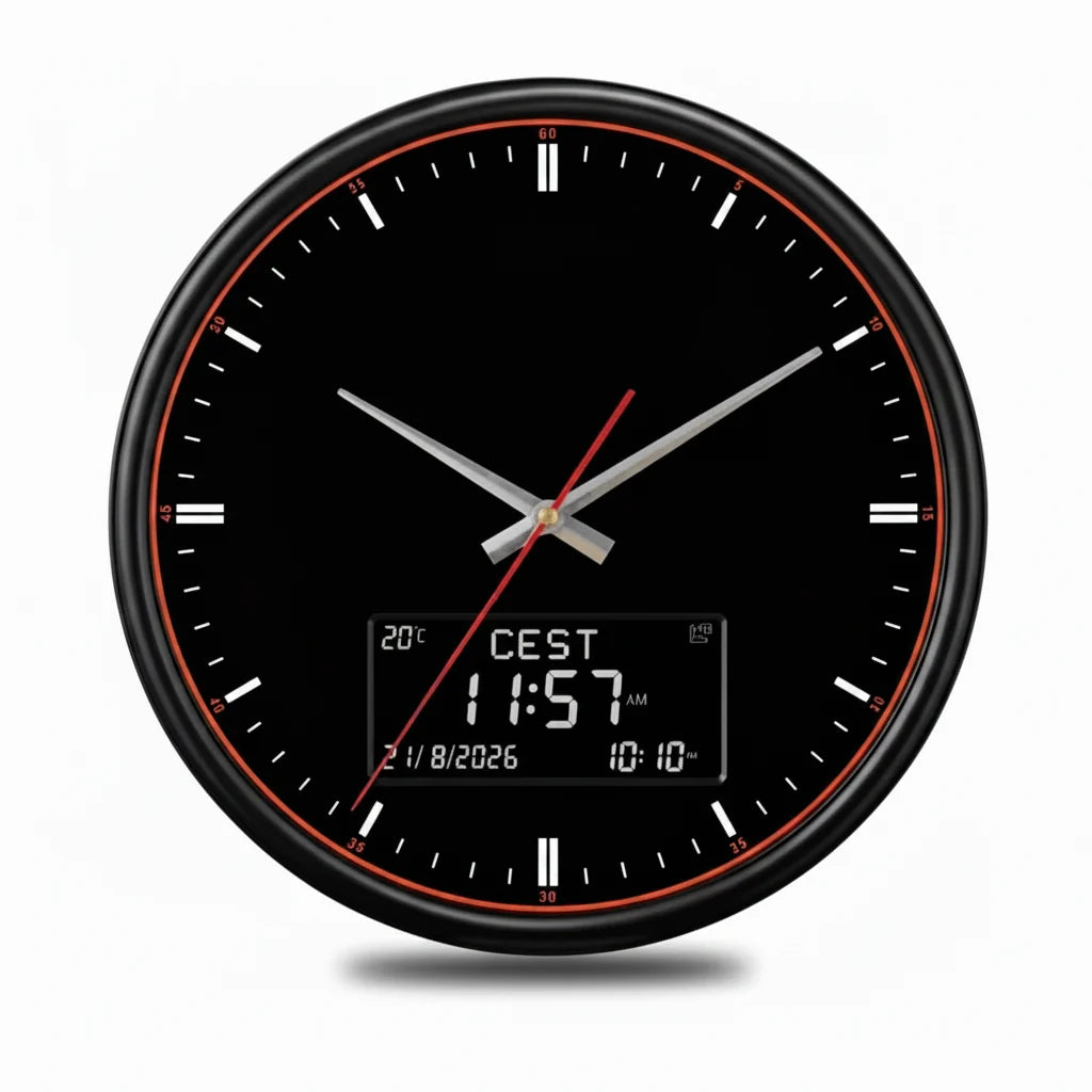Digital Analogue Clock, Hijri Calendar Clock with Temperature Display – image 4