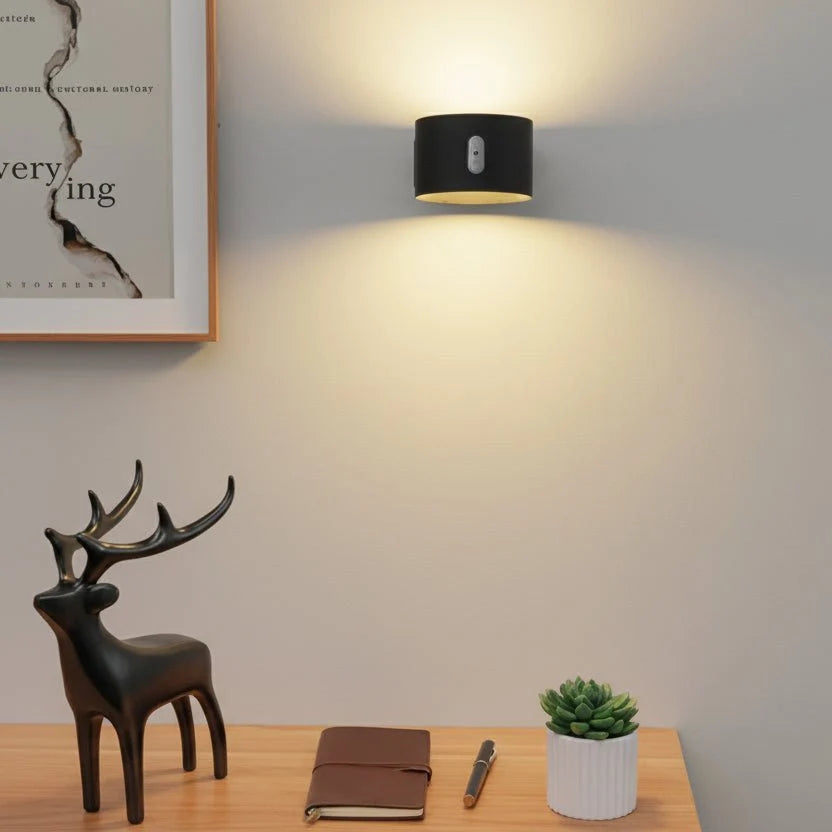 Wireless Wall Light Indoor, LED Wall Lights with Warm Light for Bedroom and Hallway, Modern Wall Sconce_00