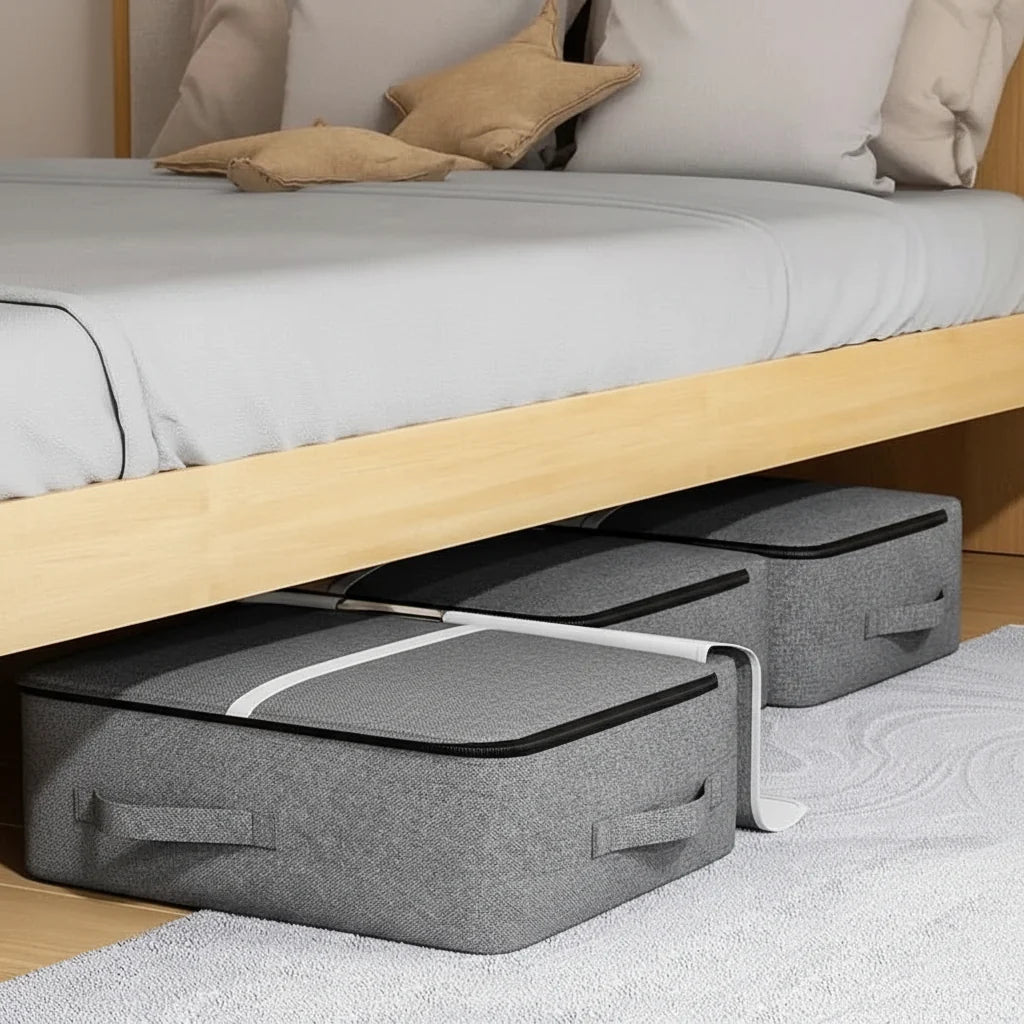 Duvet Storage Bags with Zip and Viewing Window, Large Storage Bag for Bedding and Pillows