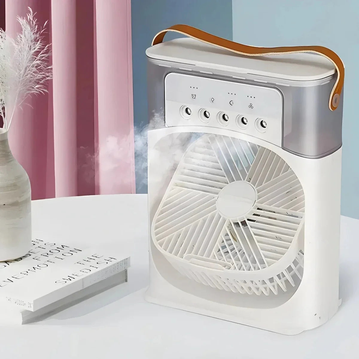 Portable Fan with Cooling and Humidifying Function, USB Rechargeable Fan for Home and Office – image 4