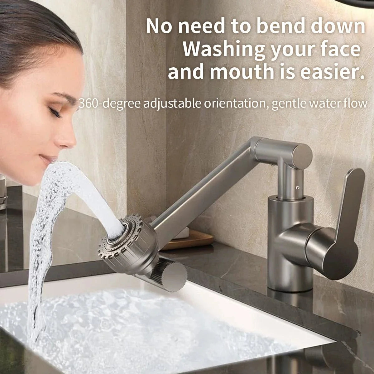 Kitchen Taps with 360 Rotating Robotic Arm, Kitchen Mixer Tap with Bubble and Shower Spray – image 5