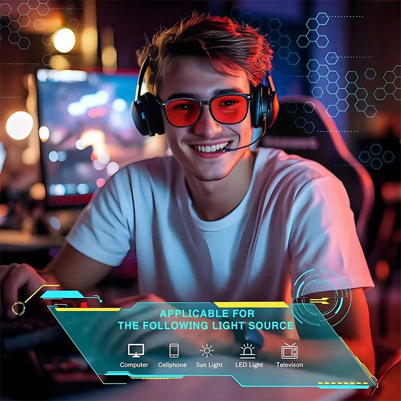 Blue Light Glasses for Gaming, Blue Light Blocking Glasses with Red Lens for Sleep