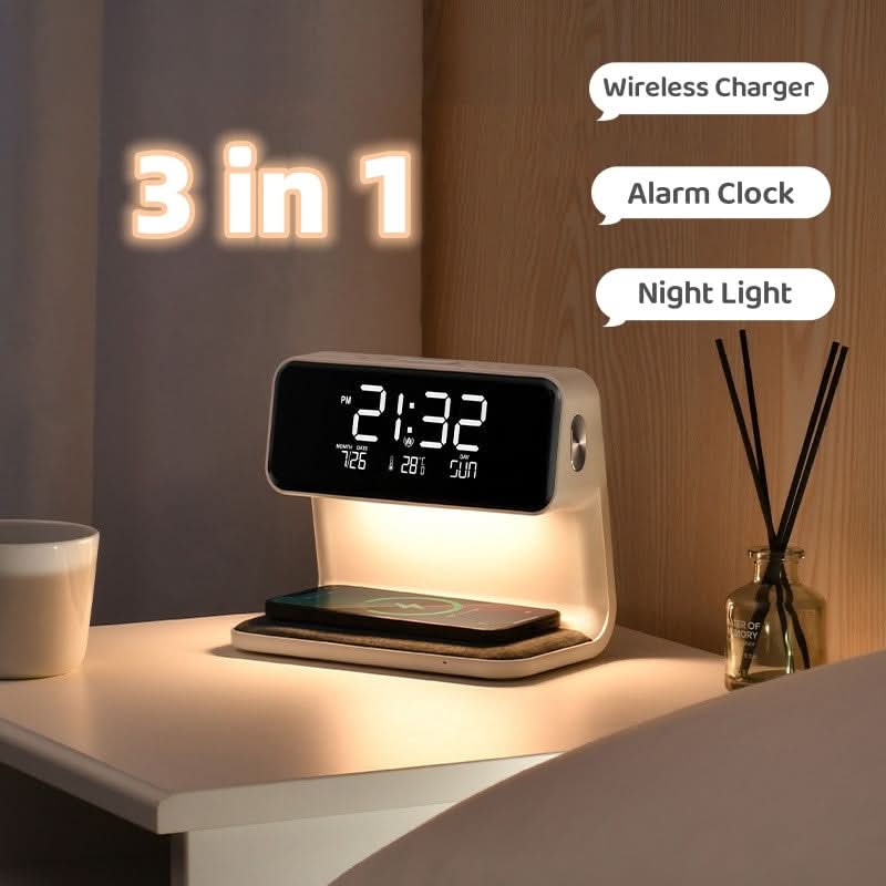Alarm Clock with Wireless Charger, Touch Bedside Lamp – image 8