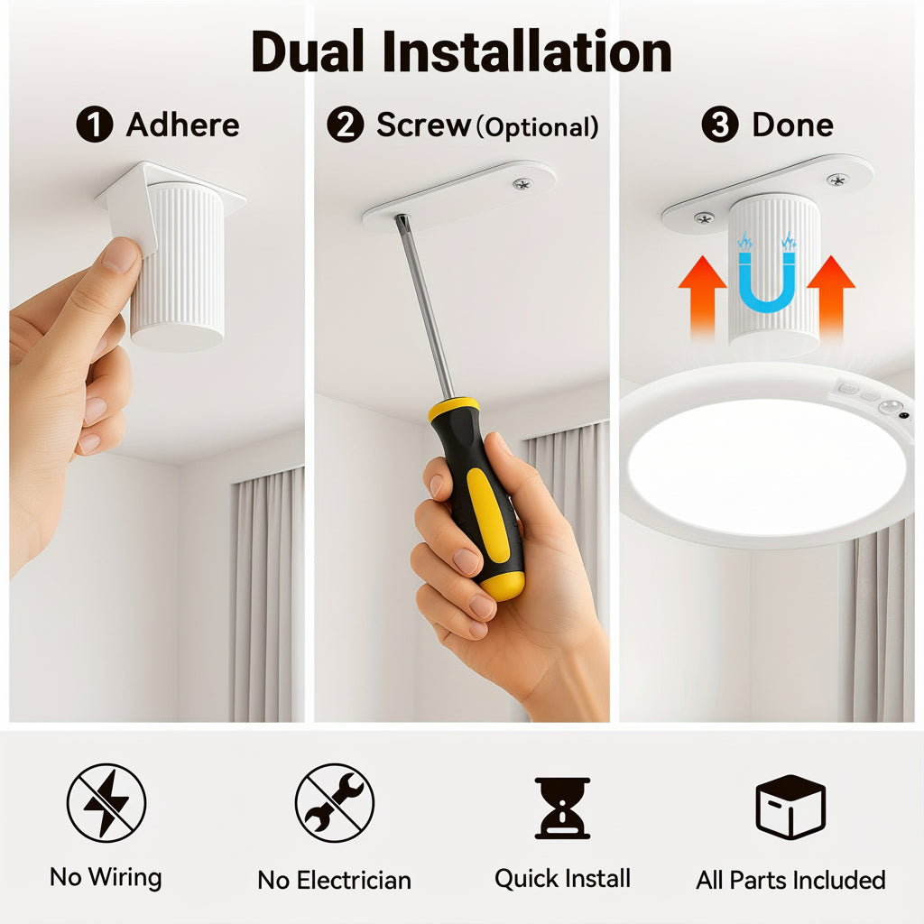 Smart Lighting | Motion Sensor Ceiling Light with Rechargeable Battery | Wireless Flush Mount Design for Effortless Illumination 4