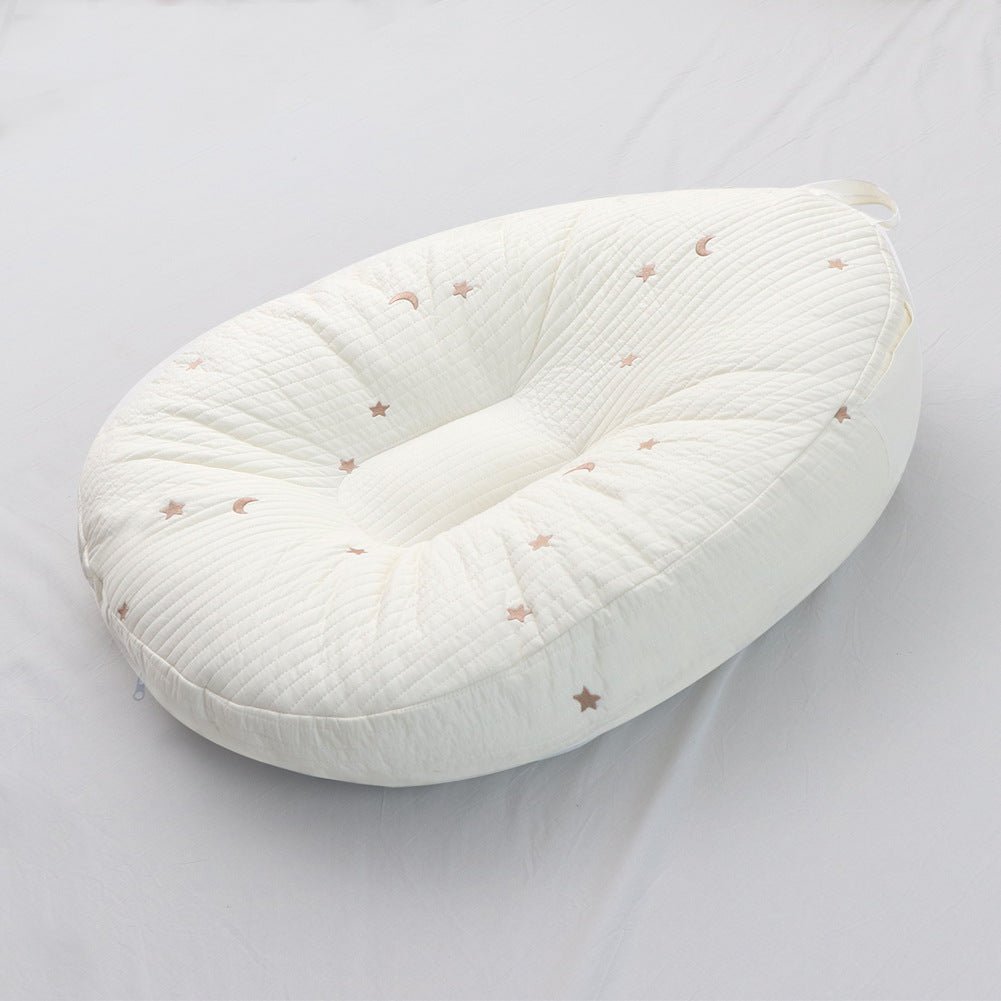 Baby Lounger Pillow, Cotton Lounger Pillow with Zip Cover and Carry Handles, Baby Pillow for Resting and Playing_02