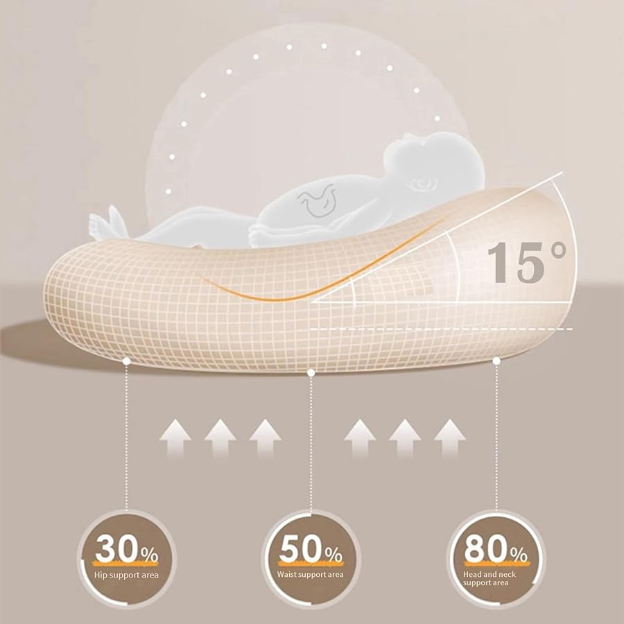 Baby Lounger Pillow, Cotton Lounger Pillow with Zip Cover and Carry Handles, Baby Pillow for Resting and Playing_03