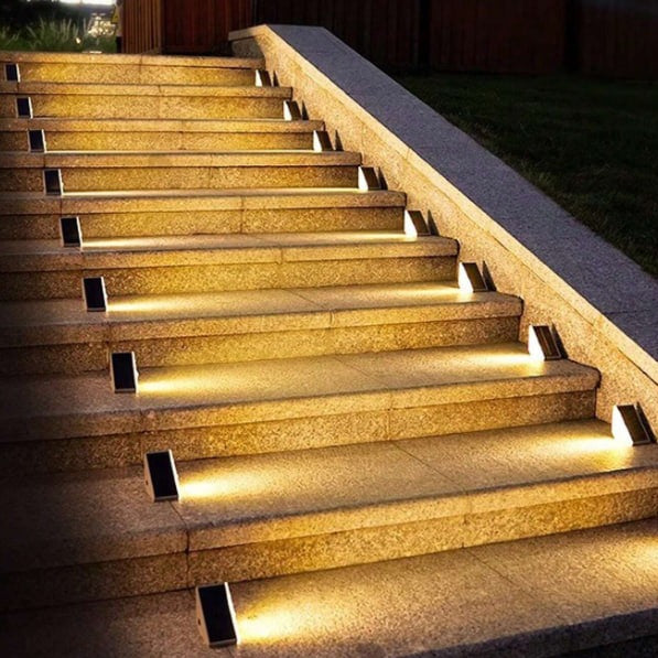 Solar Step Lights | LED Outdoor Stair Lights with Weather Resistance | Easy Installation for Safety and Ambiance 0